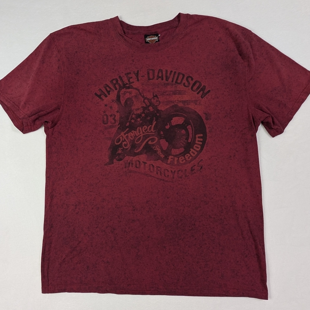 Harley Davidson Forged from Freedom Red T-shirt ~no size tag